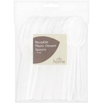Morrisons Reusable Plastic Dessert Spoon (25)