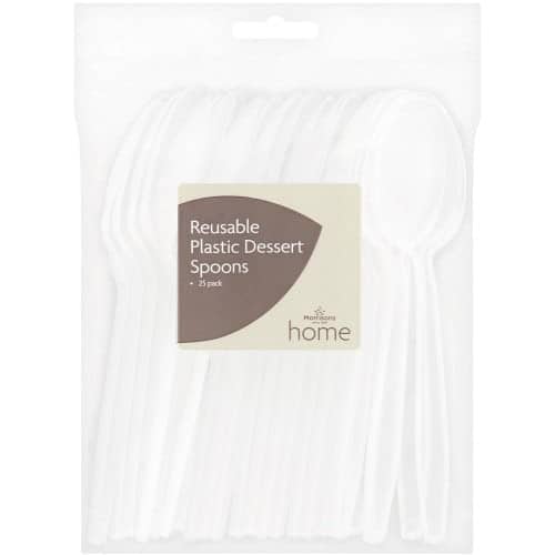 Morrisons Reusable Plastic Dessert Spoon (25)