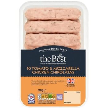 Morrisons The Best 10 Tomato & Mozzarella Chicken Chipolata Sausages (340g)