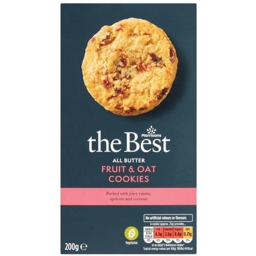 Morrisons The Best All Butter Fruit & Oat Cookies (200g)