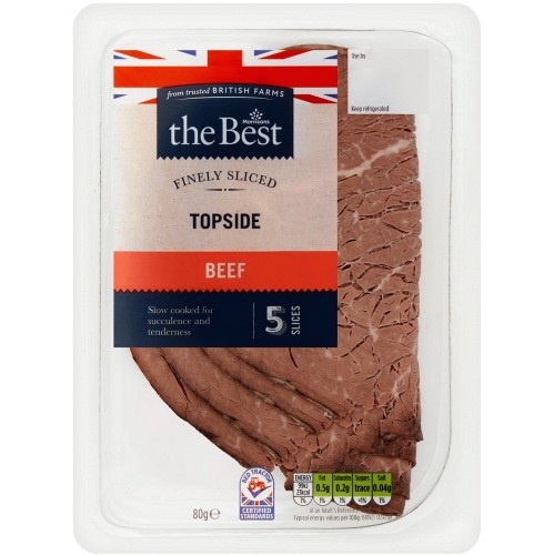 Morrisons The Best British Finely Sliced Topside Of Beef