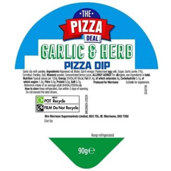 Morrisons The Big Pizza Deal Garlic & Herb Pizza Dip (90g)