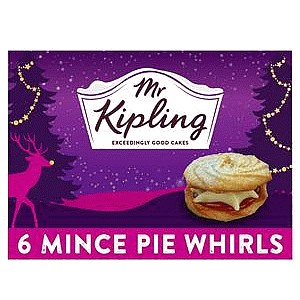 Mr Kipling Christmas Mince Pies Whirls Cakes Pack (6)