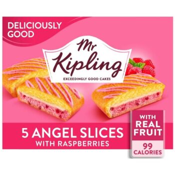 Mr Kipling Deliciously Good Angel Cake Slices with Raspberries