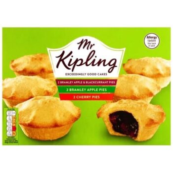 Mr Kipling Fruit Pie Selection Bramley Apple Blackcurrant & Cherry (6)