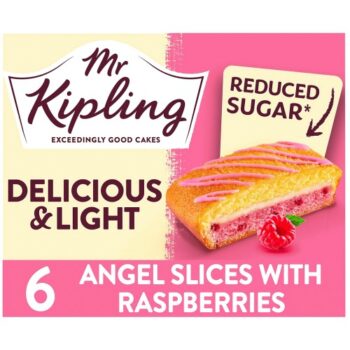 Mr Kipling Reduced Sugar Angel Snackpack 6 Slices with Raspberries (6)