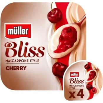 Muller Bliss Creamy Mascarpone Cherry Yogurt (4 x 110g)