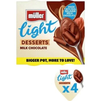Muller Light Desserts Milk Chocolate (4 x 90g)