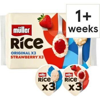 Muller Rice Strawberry & Original Low Fat Pudding (6 x 170g)