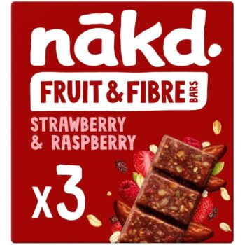 Nakd Strawberry Raspberry Fruit & Fibre Bars (3 x 44g)