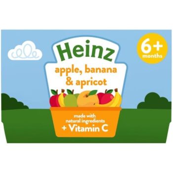 Nature Apple Banana & Apricot Baby Food 6+ Months Multipack Heinz (4 x 100g)