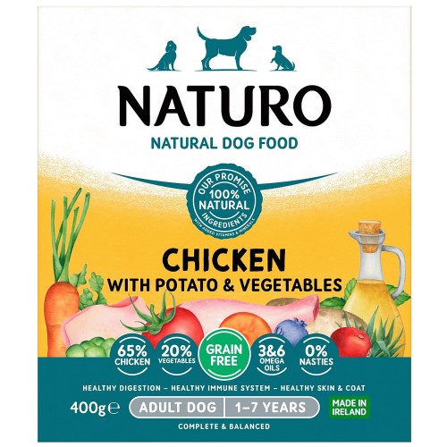 Naturo Adult Dog Grain Free Chicken & Potato with Vegetables (400g)
