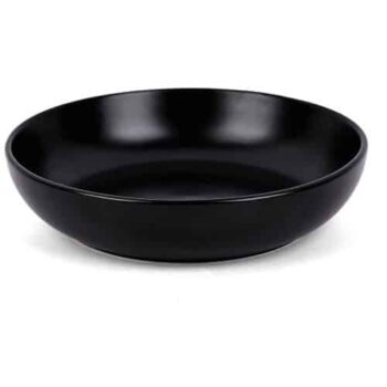 Nutmeg Home Black Stoneware Pasta Bowl