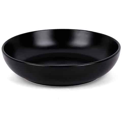 Nutmeg Home Black Stoneware Pasta Bowl