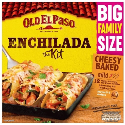Old El Paso Mexican Family Size Enchilada Kit Cheesy Baked (995g, 750g)