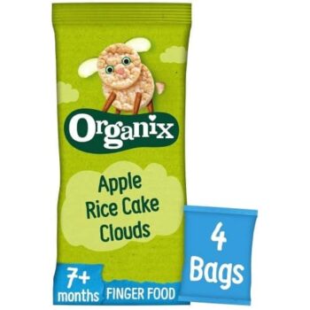 Organix Apple Rice Cake Clouds Multipack Organic Baby Snacks (4 x 18g)