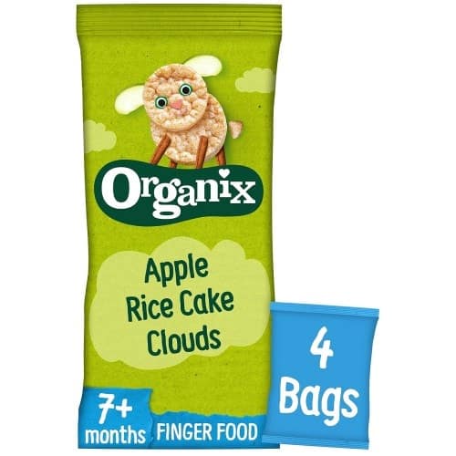 Organix Apple Rice Cake Clouds Multipack Organic Baby Snacks (4 x 18g)