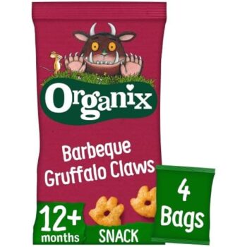 Organix Barbeque Organic Gruffalo Claws Toddler Snack Corn Puffs Multipack 12 months+ (4 x 15g)