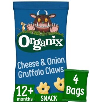 Organix Organic Cheese & Onion Gruffalo Claws Toddler Snack Puffs Multipack (4 x 15g)