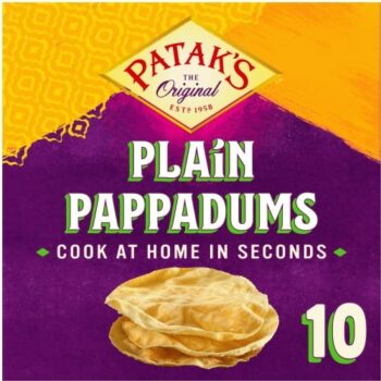 Patak's Cook at Home Plain Papadums (10 x 100g)