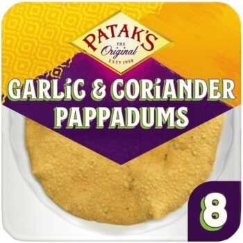 Patak's Garlic & Coriander Ready To Eat Papadums (8)