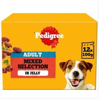 Pedigree Adult Wet Dog Food Pouches Mixed in Jelly (12 x 100g)