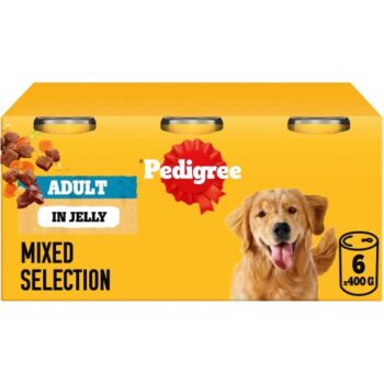 Pedigree Adult Wet Dog Food Tins Can Meaty Meals in Jelly (6 x 400g)