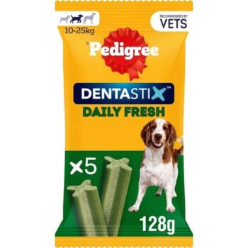 Pedigree Dentastix Fresh Daily Dental Chews Medium Dog Treats 5 Sticks