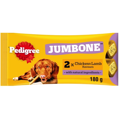 Pedigree Jumbone Adult Medium Dog Treat Chicken & Lamb 2 Chews (2 x 180g)
