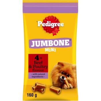 Pedigree Jumbone Mini Adult Small Dog Treats Beef & Poultry (4 x 160g)