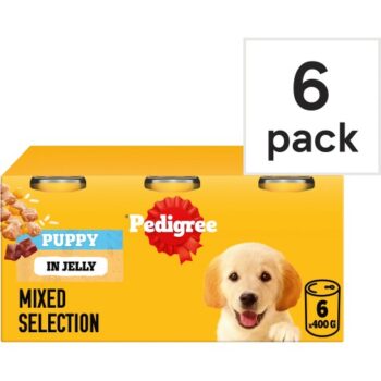 Pedigree Puppy Wet Dog Food Tins Mixed in Jelly 6x6x400g (6 x 400g)