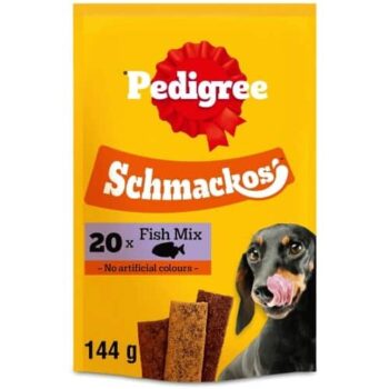 Pedigree Schmackos Adult Dog Treats Fish Mix 20 Strips (20 x 8g)