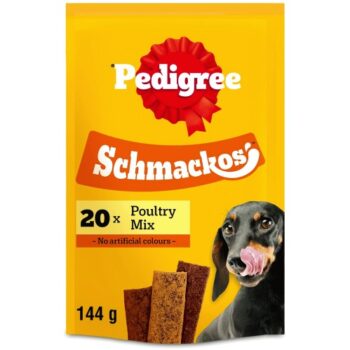 Pedigree Schmackos Adult Dog Treats Poultry Mix 20 Strips (20 x 144g)