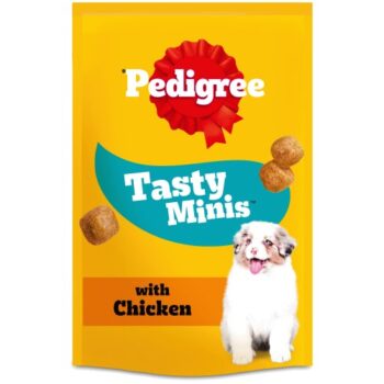 Pedigree Tasty Minis Puppy Dog Treats Chicken Chewy Cubes (125g)