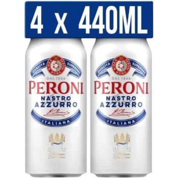 Peroni Nastro Azzurro ABV 5% Cans (4 x 440ml)
