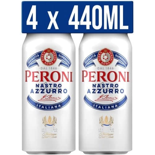 Peroni Nastro Azzurro ABV 5% Cans (4 x 440ml)