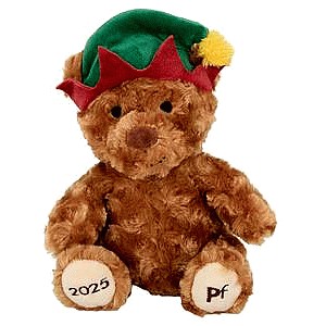 Petface Curly Teddy with Elf Hat Plush Dog Toy