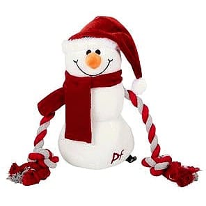 Petface Snowman Plush & Rope Dog Toy