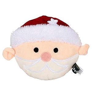 Petface Squeaky Santa Face Plush Dog Toy