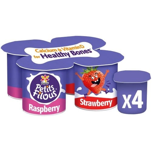 Petits Filous Raspberry & Strawberry Fromage Frais (4 x 85g)
