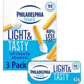 Philadelphia Snack Soft Cheese Dip & Breadsticks (3 x 126g)