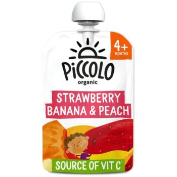 Piccolo Organic Strawberry Banana Peach Pouch 4+ Months (100g)
