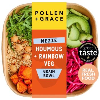 Pollen Grace Mezze Houmous Rainbow Veg Salad Bowl (275g)