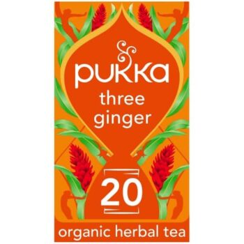 Pukka Organic Three Ginger Tea Bags with Galangal & Golden Turmeric (20 x 36g)