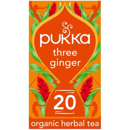 Pukka Organic Three Ginger Tea Bags with Galangal & Golden Turmeric (20 x 36g)