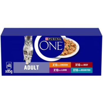 Purina ONE Adult Cat Food Mini Fillets in Gravy (40 x 85g)