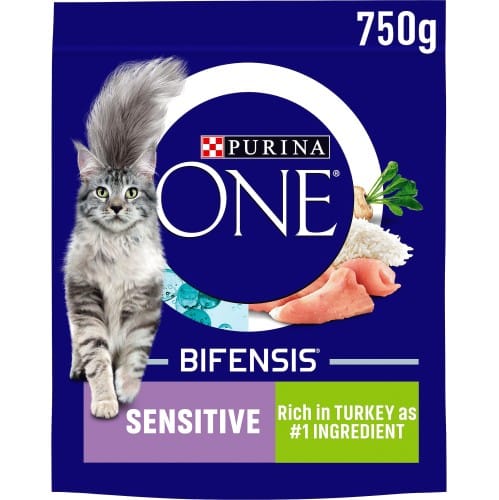 Purina ONE Sensitive Adult Dry Cat Food Turkey & Rice (750g)