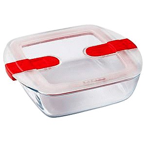 Pyrex Cook & Heat Large Square Dish With Lid (1 Litre)