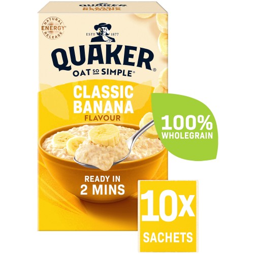 Quaker Oat So Simple Banana Porridge Sachets (10 x 34.8g)
