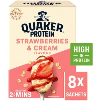 Quaker Oats High Protein Strawberries & Cream Porridge Sachets (8 x 335g)